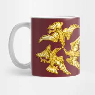 Antique Gold Tri Bird Circle Mug